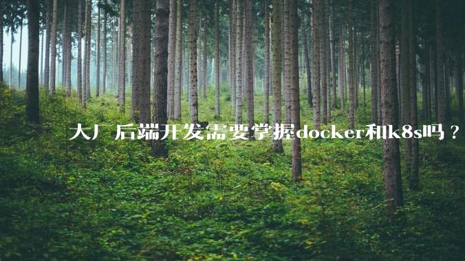 大厂后端开发需要掌握docker和k8s吗?