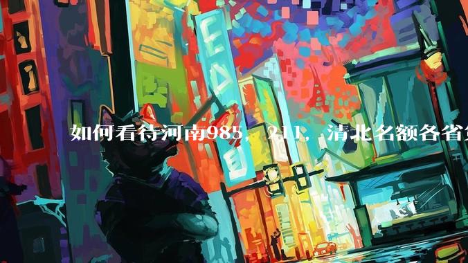 如何看待河南985，211，清北名额各省第一?